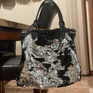 **Borse In Pelle Genuine leather made in Italy (Rare Sequin Large Bag**